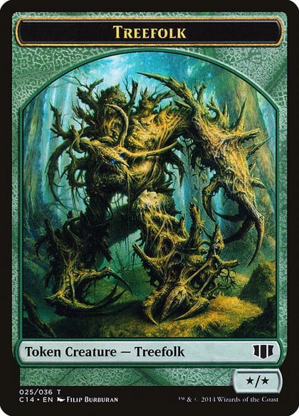 Treefolk // Wolf Double-Sided Token, Commander 2014 25 // 26