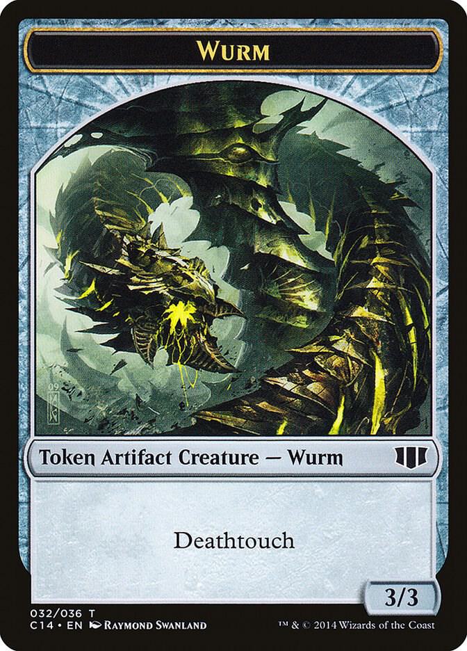 Wurm (032) // Goat Double-sided Token, Commander 2014 32 // 3