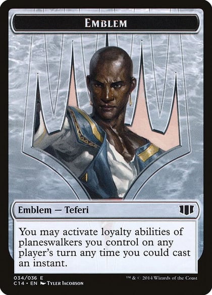 Emblem - Teferi, Temporal Archmage // Zombie (011) Double-Sided Token, Commander 2014 34 // 11