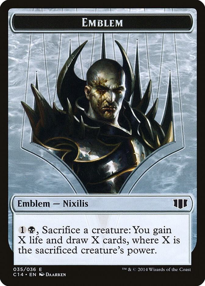 Emblem - Ob Nixilis of the Black Oath // Zombie Double-Sided Token, Commander 2014 35 // 16
