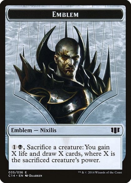 Emblem - Ob Nixilis of the Black Oath // Zombie Double-Sided Token, Commander 2014 35 // 16