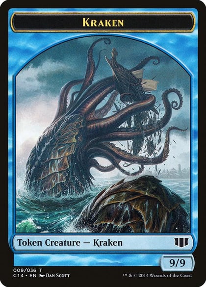 Kraken // Zombie (011) Double-Sided Token, Commander 2014 9 // 11