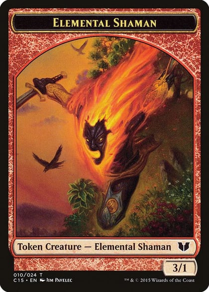 Elemental Shaman // Shapeshifter Double-Sided Token, Commander 2015 10 // 1
