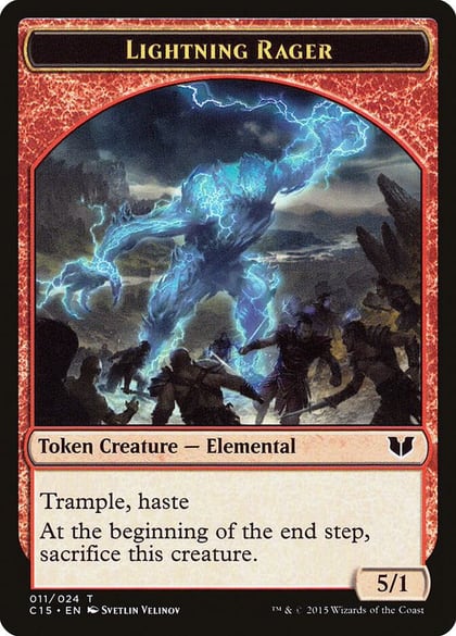 Lightning Rager // Lightning Rager Double-Sided Token, Commander 2015 11 // 11