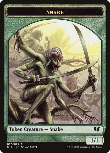 Snake (017) // Saproling Double-Sided Token, Commander 2015 17 // 16