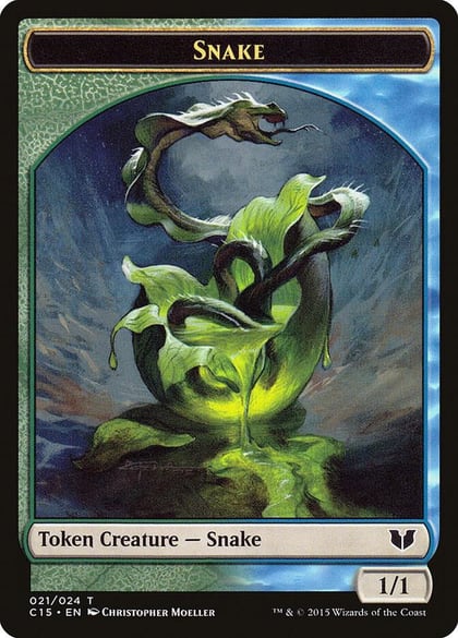 Snake (021) // Saproling Double-Sided Token, Commander 2015 21 // 16