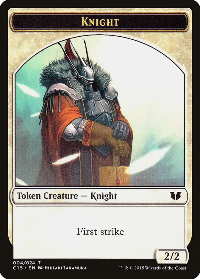 Knight (First Strike) // Elemental Shaman Double-Sided Token, Commander 2015 4 // 10