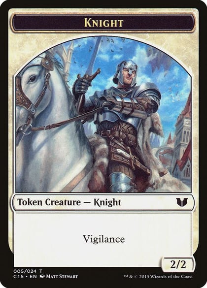 Knight (005) // Spirit (023) Double-Sided Token, Commander 2015 5 // 23