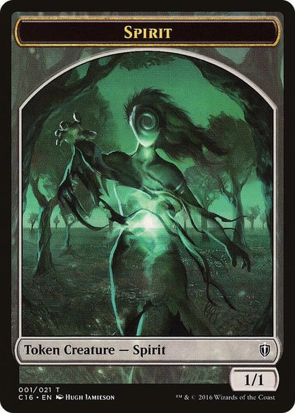 Spirit (001) // Spirit (006) Double-Sided Token, Commander 2016 1 // 6