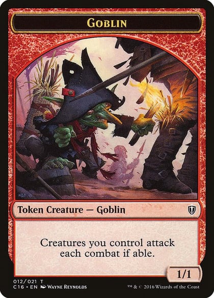 Goblin // Zombie Double-Sided Token, Commander 2016 12 // 11