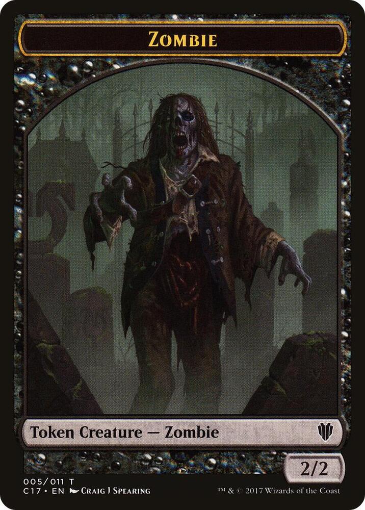 Zombie // Gold Double-Sided Token, Commander 2017 5 // 10