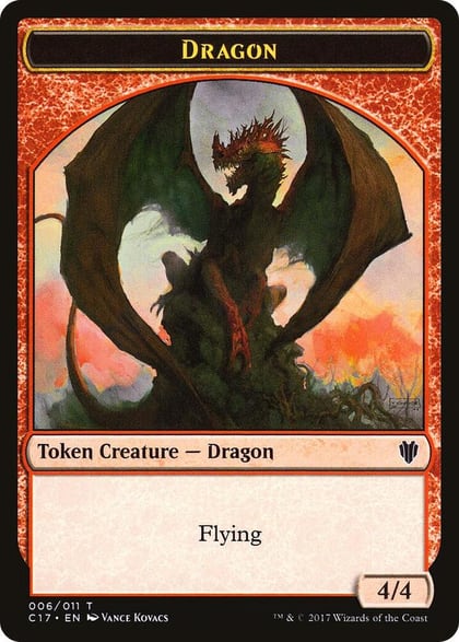 Dragon (006) // Gold Double-Sided Token, Commander 2017 6 // 10