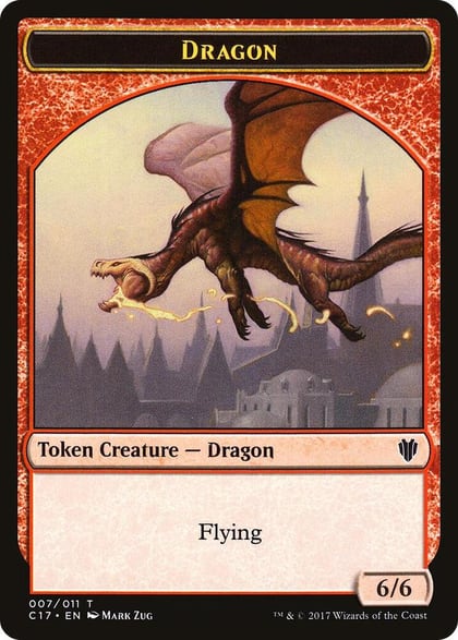 Dragon (007) // Gold Double-Sided Token, Commander 2017 7 // 10