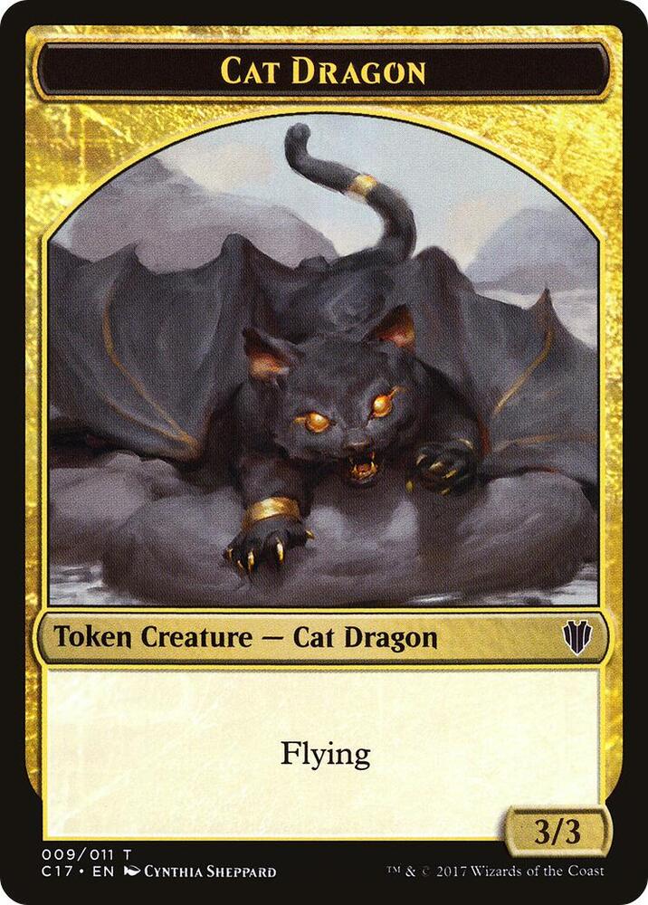 Cat Dragon // Dragon (007) Double-Sided Token, Commander 2017 9 // 7