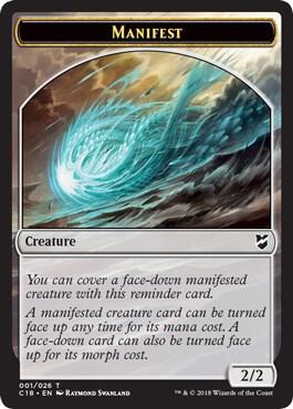 Manifest // Zombie Double-Sided Token, Commander 2018 1 // 9