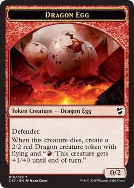 Dragon Egg // Dragon Double-Sided Token, Commander 2018 10 // 11