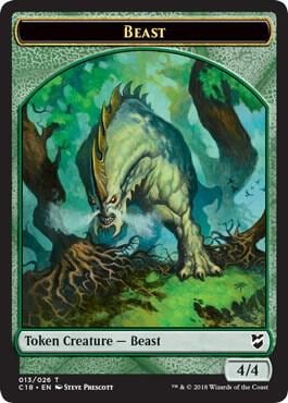 Beast (013) // Plant Double-Sided Token, Commander 2018 13 // 17