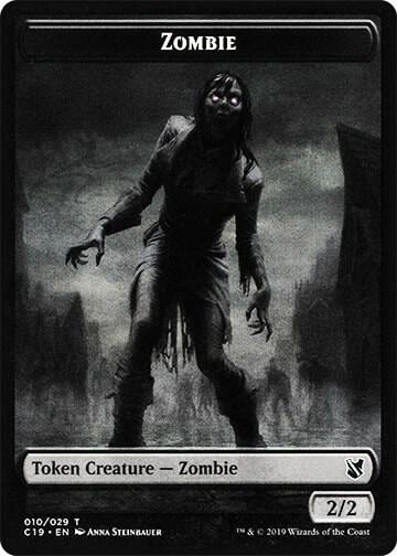 Zombie (010) // Zombie (011) Double-Sided Token, Commander 2019 10 // 11