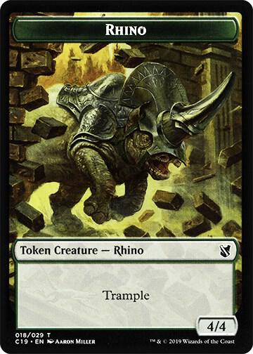 Rhino // Egg Double-sided Token, Commander 2019 18 // 16
