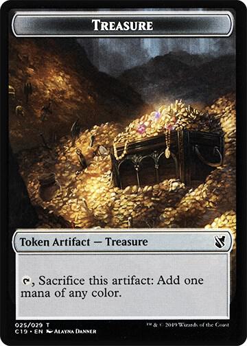 Treasure // Human Double-Sided Token, Commander 2019 25 // 3