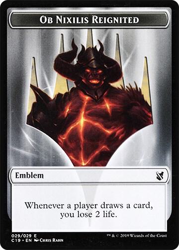 Emblem - Ob Nixilis Reignited // Zombie (010) Double-Sided Token, Commander 2019 29 // 10