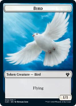 Bird // Dinosaur Cat Double-Sided Token, Commander 2020 2 // 16