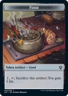 Food // Saproling Double-Sided Token, Commander 2021 24 // 18