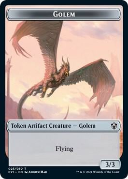 Golem (025) // Thopter Double-Sided Token, Commander 2021 25 // 29