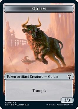 Golem (026) // Thopter Double-Sided Token, Commander 2021 26 // 29