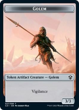 Golem (027) // Thopter Double-Sided Token, Commander 2021 27 // 29