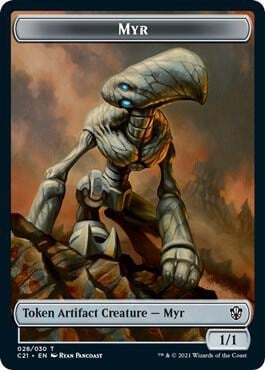 Myr // Treasure Double-Sided Token, Commander 2021 28 // 7