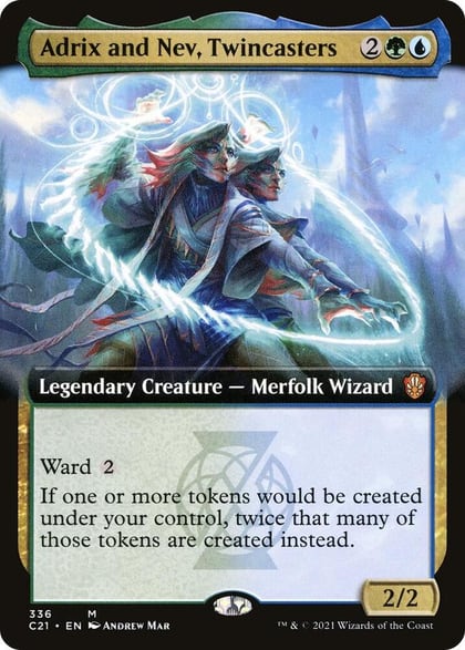 Adrix and Nev, Twincasters (Extended Art), Commander 2021 336