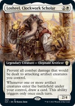Losheel, Clockwork Scholar (Extended Art), Commander 2021 345