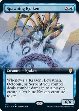Spawning Kraken (Extended Art), Commander 2021 360
