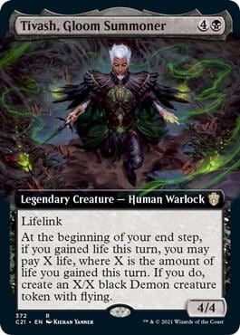 Tivash, Gloom Summoner (Extended Art), Commander 2021 372