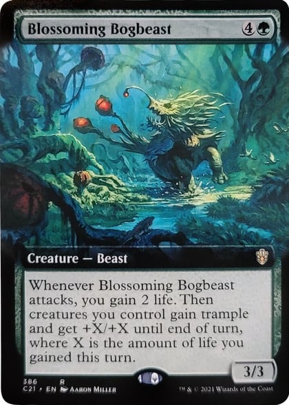 Blossoming Bogbeast (Extended Art), Commander 2021 386