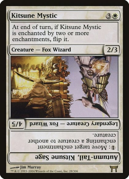 Kitsune Mystic // Autumn-Tail, Kitsune Sage, Champions of Kamigawa 28