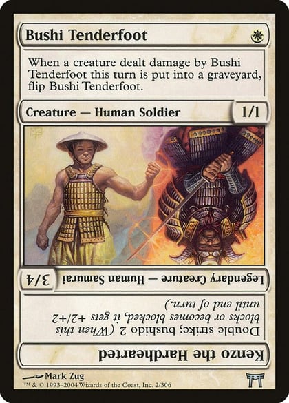 Bushi Tenderfoot // Kenzo the Hardhearted, Champions of Kamigawa 2