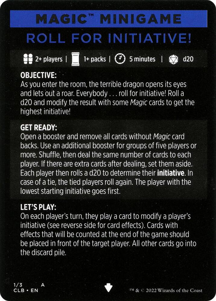 Magic Minigame: Roll for Initiative!, Commander Legends: Battle for Baldur's Gate 1