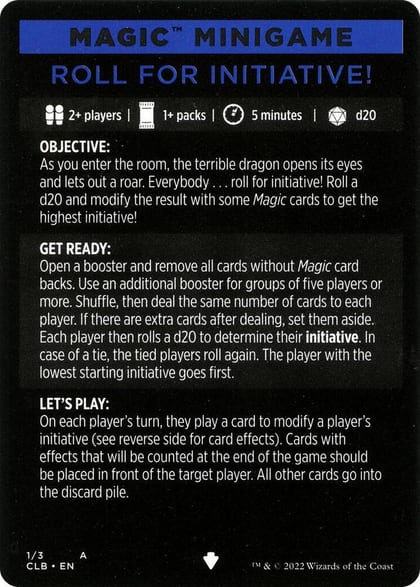 Magic Minigame: Roll for Initiative!, Commander Legends: Battle for Baldur's Gate 1