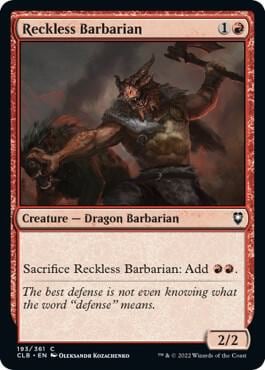 Reckless Barbarian, Commander Legends: Battle for Baldur's Gate 193