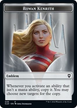 Emblem - Rowan Kenrith // Copy Double-Sided Token, Commander Legends: Battle for Baldur's Gate 49 // 19