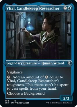 Vhal, Candlekeep Researcher (Foil Etched), Commander Legends: Battle for Baldur's Gate 490