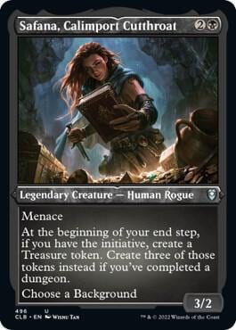 Safana, Calimport Cutthroat (Foil Etched), Commander Legends: Battle for Baldur's Gate 496