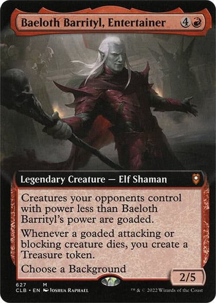 Baeloth Barrityl, Entertainer (Extended Art), Commander Legends: Battle for Baldur's Gate 627