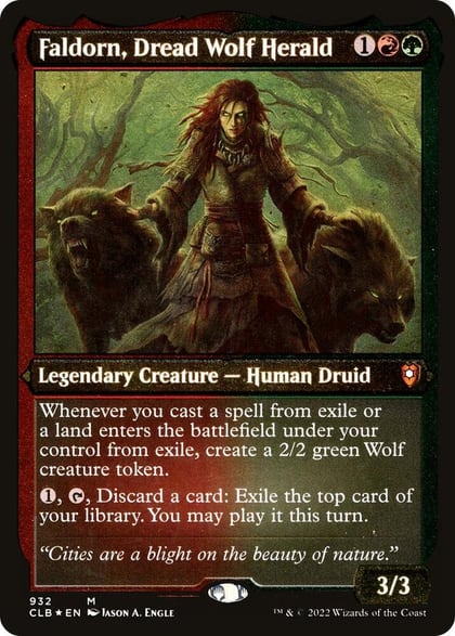 Faldorn, Dread Wolf Herald (Display Commander) - Thick Stock, Commander Legends: Battle for Baldur's Gate 932