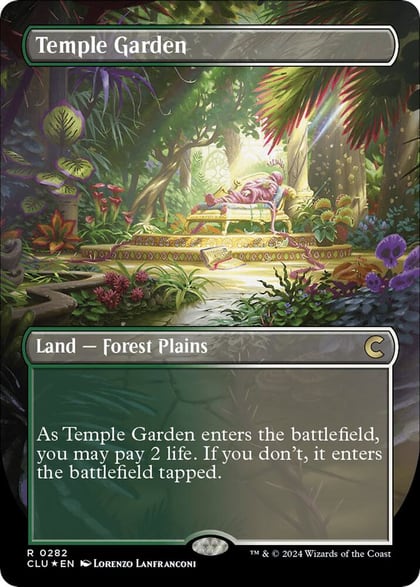 Temple Garden (Borderless), Ravnica: Clue Edition 282