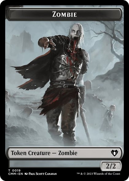 Zombie (0019) // Rat Double-Sided Token, Commander Masters 19 // 17