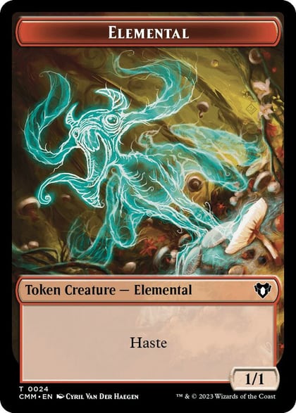Elemental (0024) // Emblem - Teferi, Temporal Archmage Double-Sided Token, Commander Masters 24 // 46