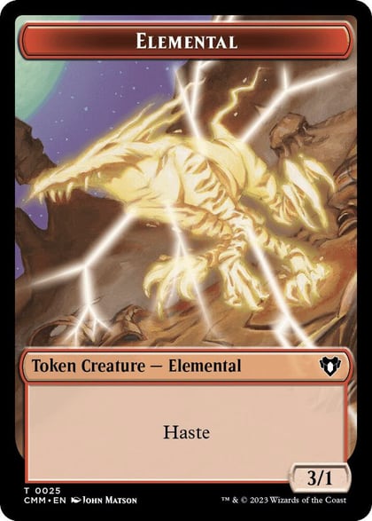 Elemental (0025) // Saproling Double-Sided Token, Commander Masters 25 // 35